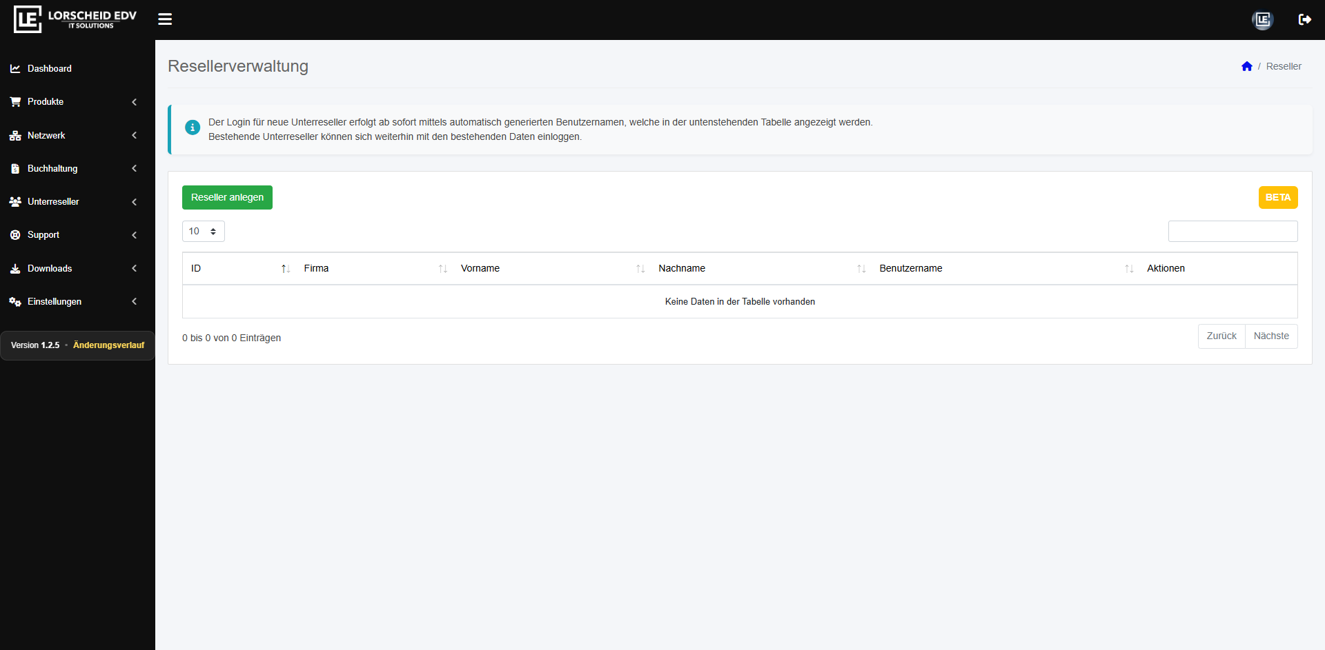 Reseller Interface Screenshot 5
